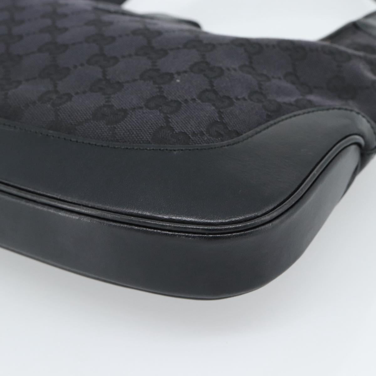 GUCCI GG Canvas Jackie Shoulder Bag Black Silver 001 3306 Auth 185100