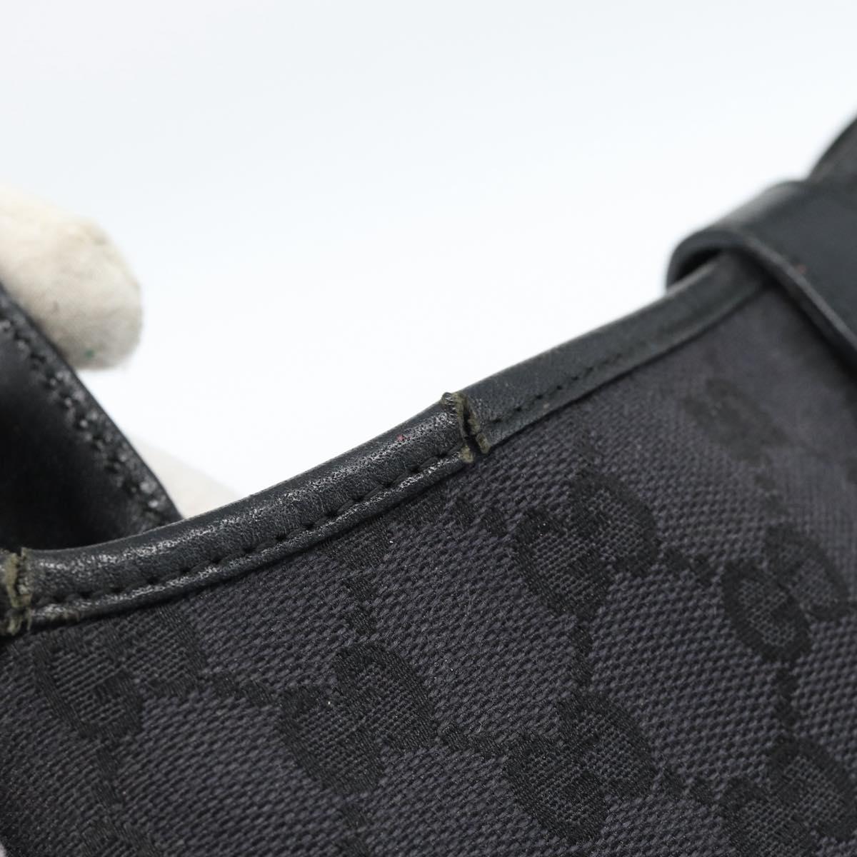 GUCCI GG Canvas Jackie Shoulder Bag Black Silver 001 3306 Auth 185100
