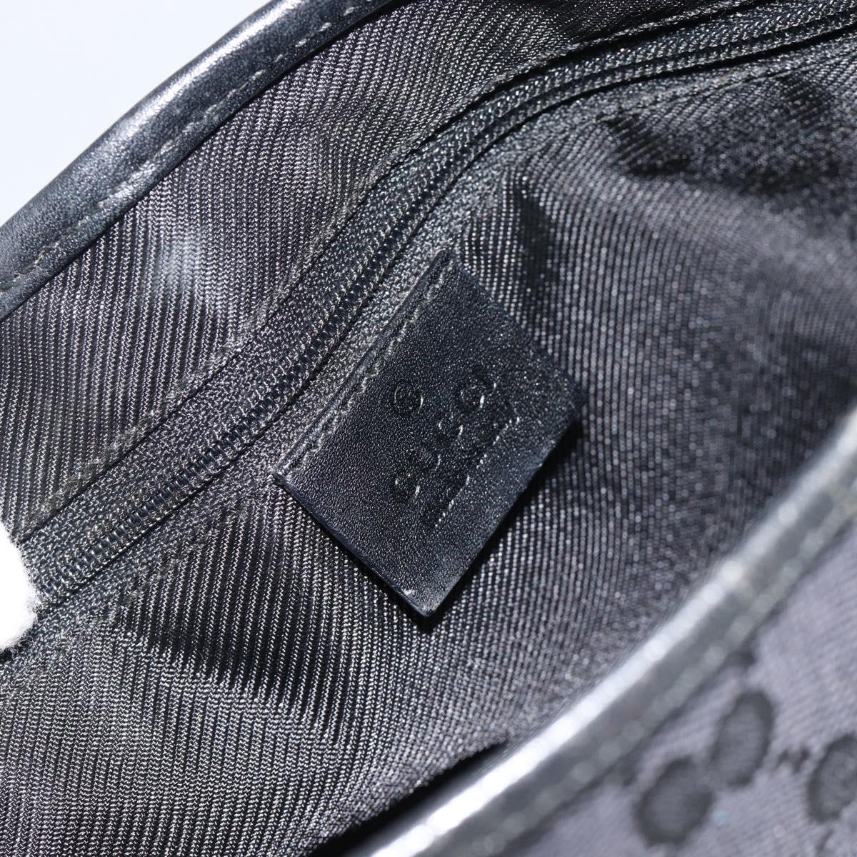 GUCCI GG Canvas Jackie Shoulder Bag Black Silver 001 3306 Auth 185100