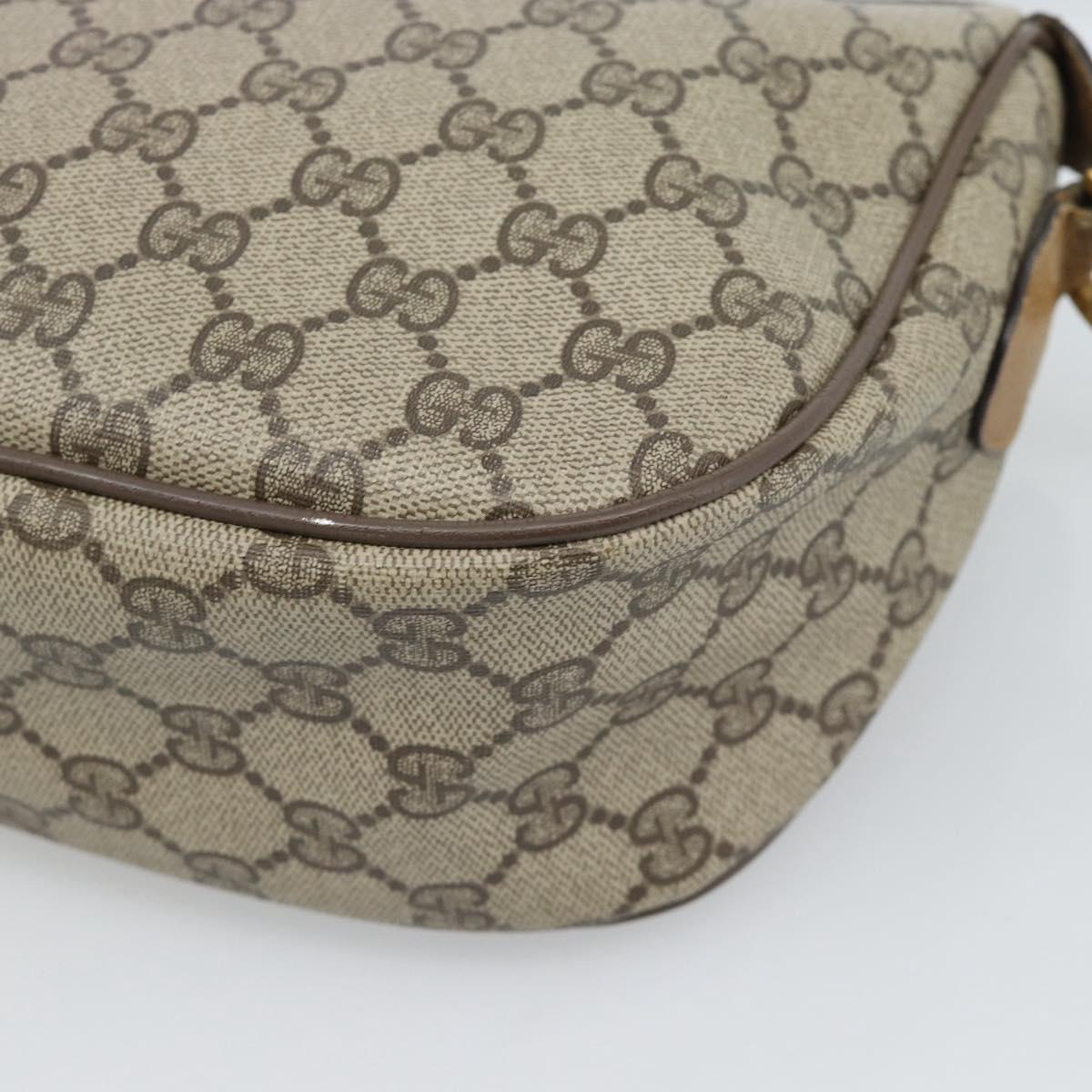 GUCCI GG Supreme Web Sherry Line Bag PVC Beige Gold 89 02 032 Auth 185108