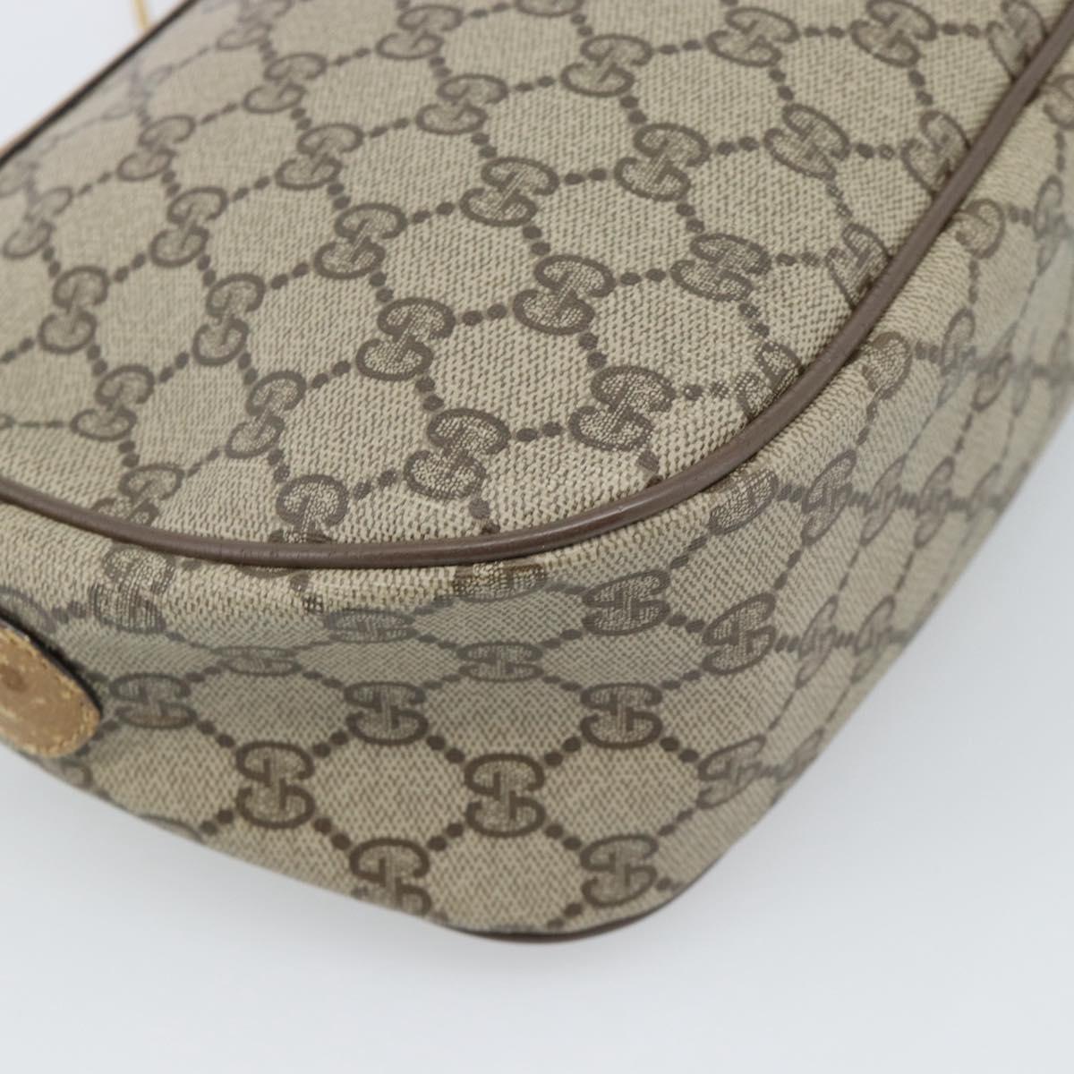 GUCCI GG Supreme Web Sherry Line Bag PVC Beige Gold 89 02 032 Auth 185108