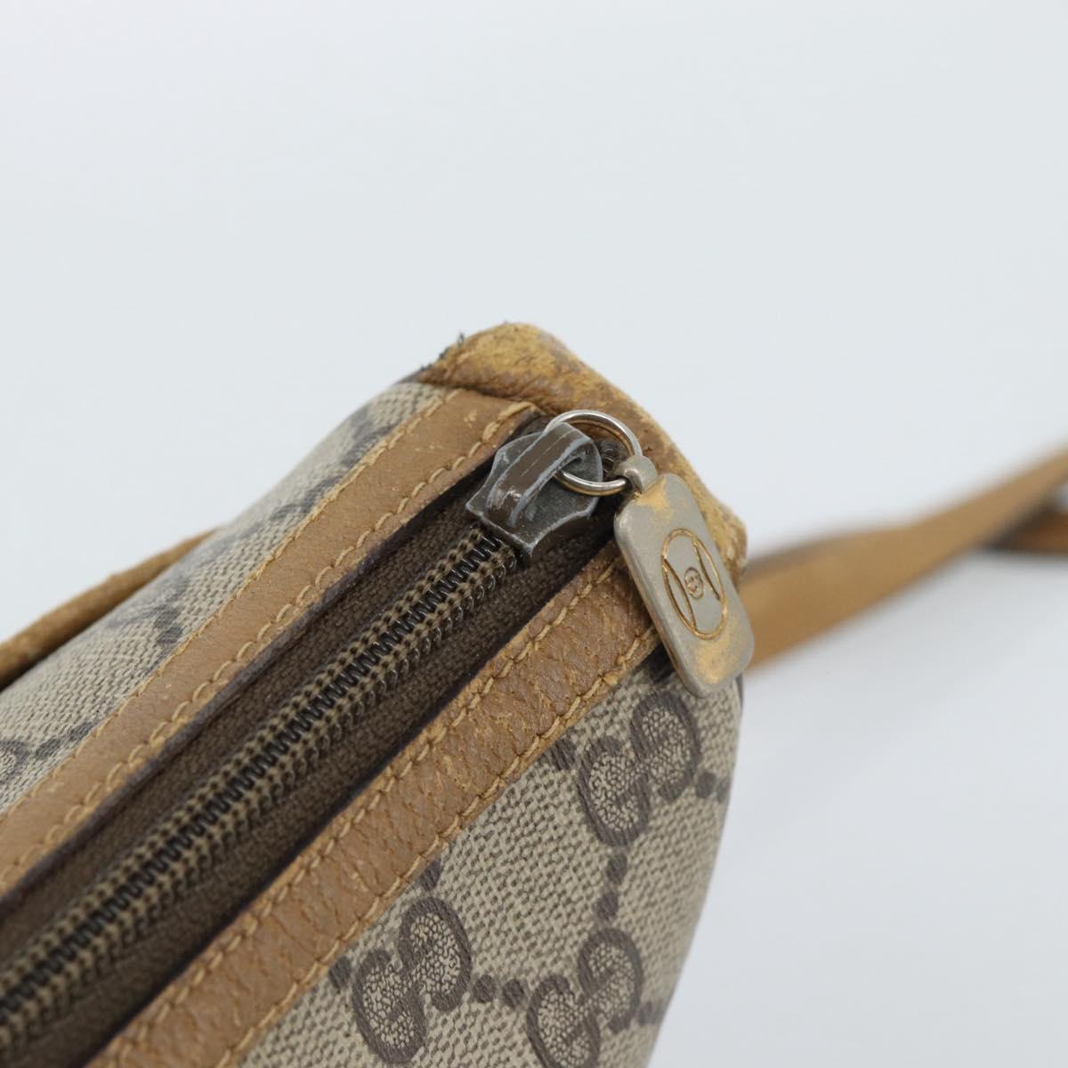 GUCCI GG Supreme Web Sherry Line Bag PVC Beige Gold 89 02 032 Auth 185108