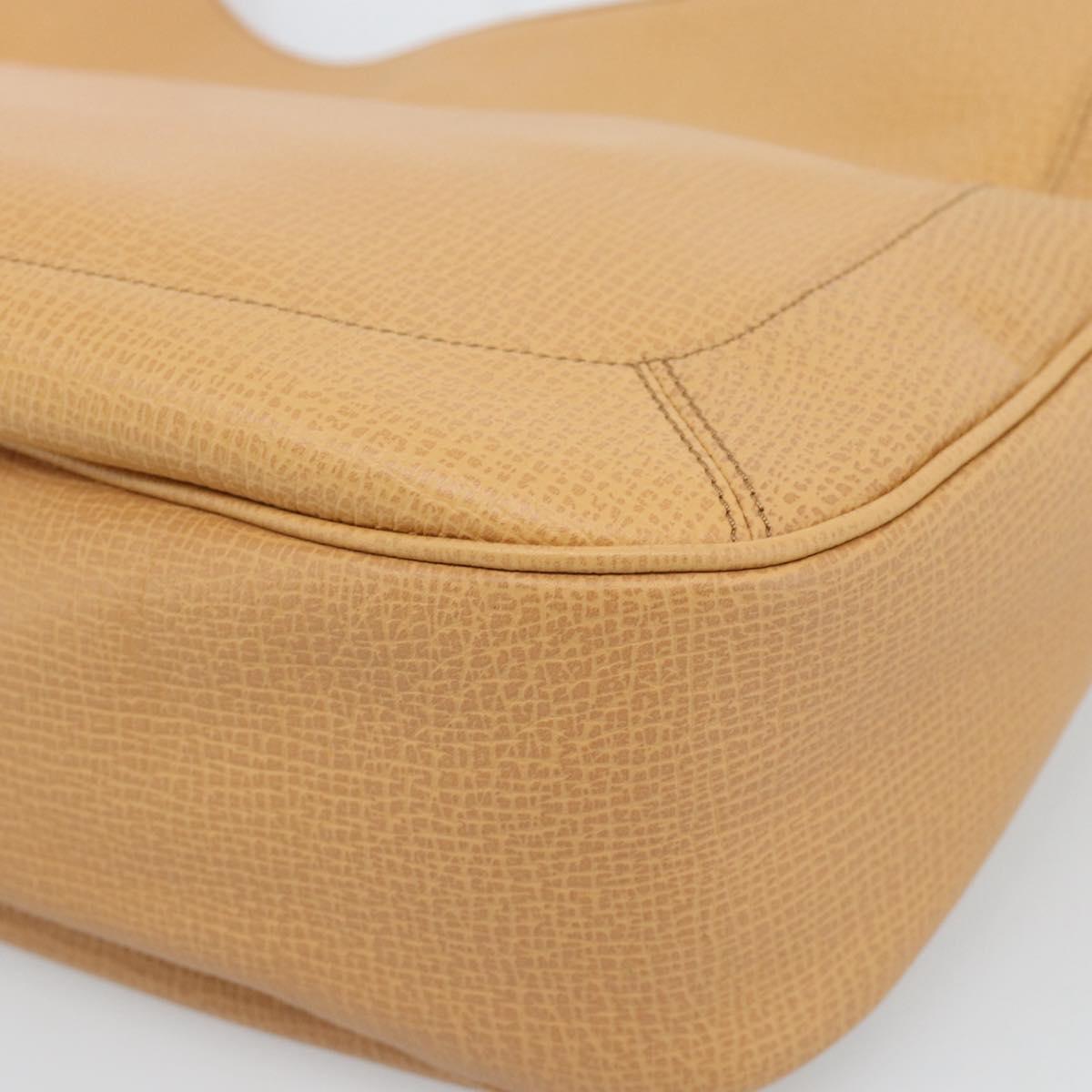LOEWE Shoulder Bag Leather Beige Gold Auth 185109V