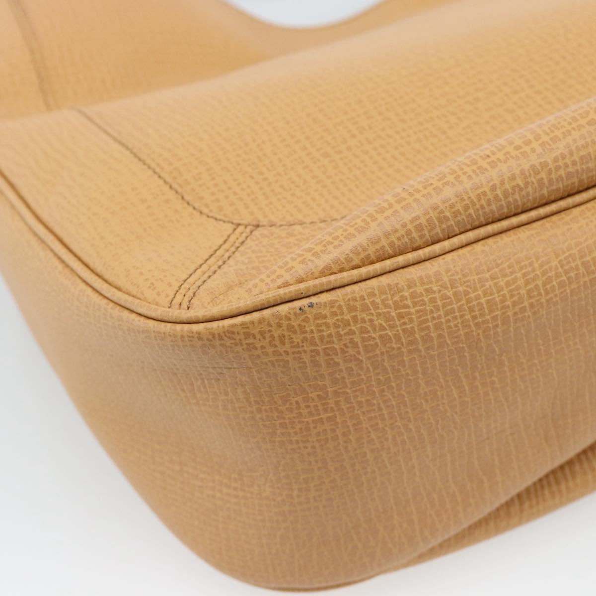 LOEWE Shoulder Bag Leather Beige Gold Auth 185109V