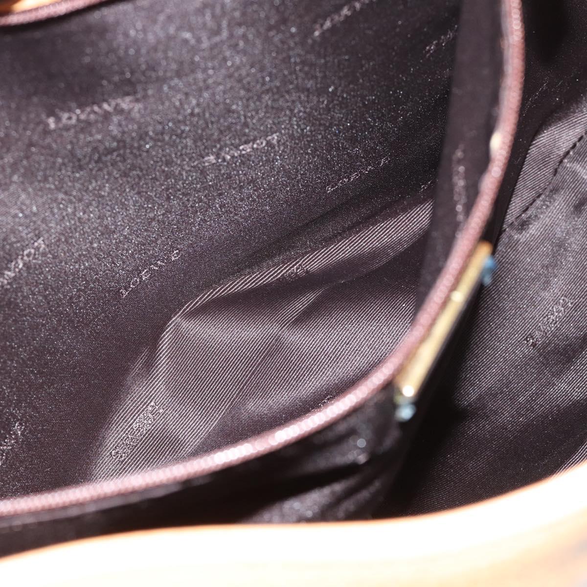 LOEWE Shoulder Bag Leather Beige Gold Auth 185109V