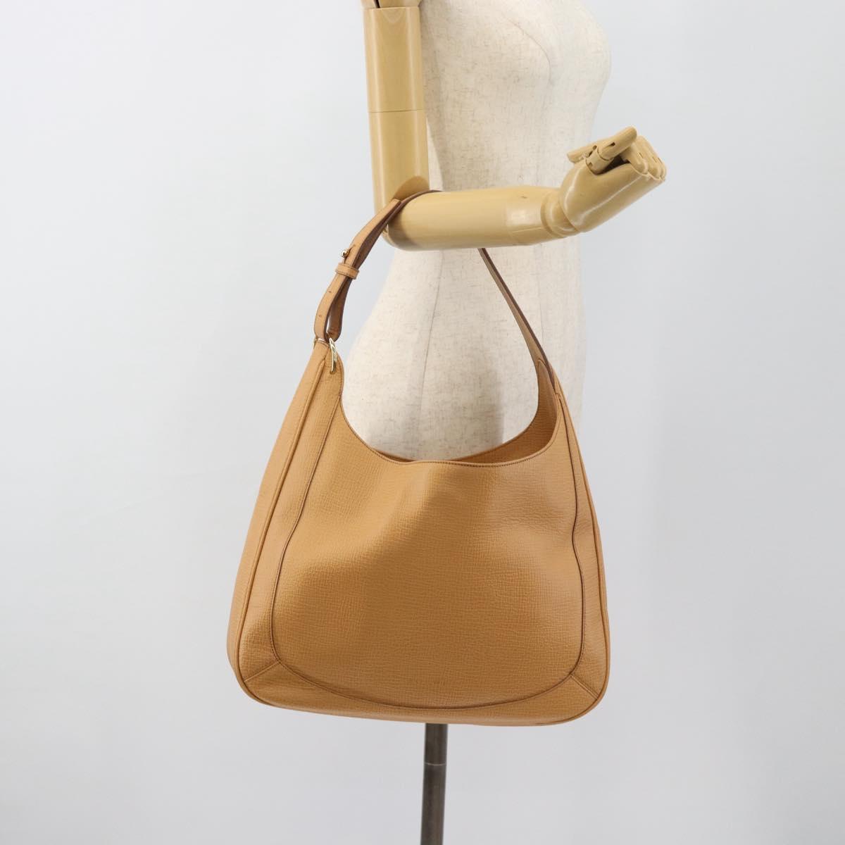 LOEWE Shoulder Bag Leather Beige Gold Auth 185109V