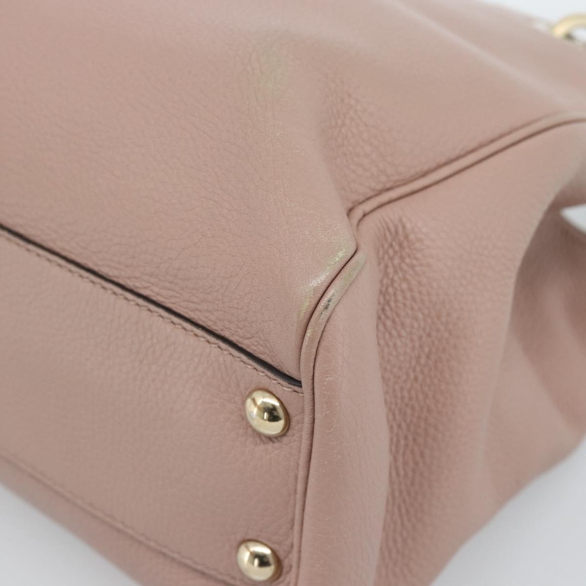 GUCCI Bamboo Hand Bag Leather Beige Gold 336032 Auth 185115A