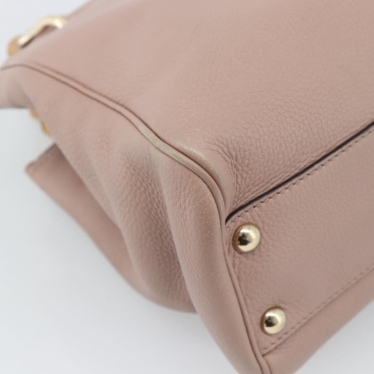 GUCCI Bamboo Hand Bag Leather Beige Gold 336032 Auth 185115A