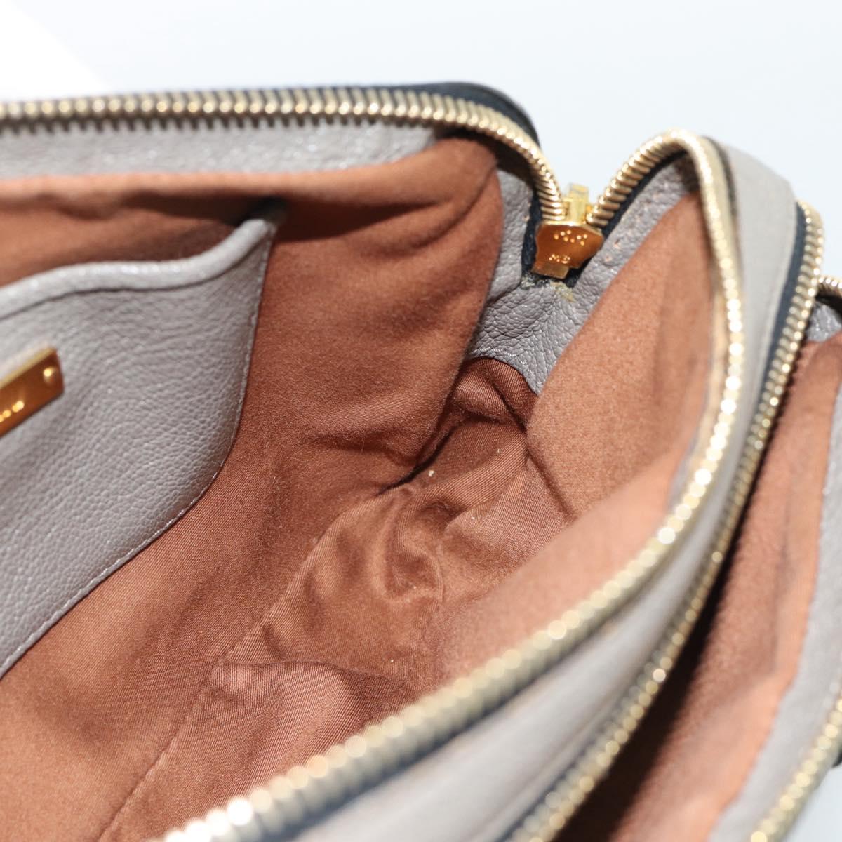 Miu Miu Shoulder Bag Leather Brown Gold Auth 185116A