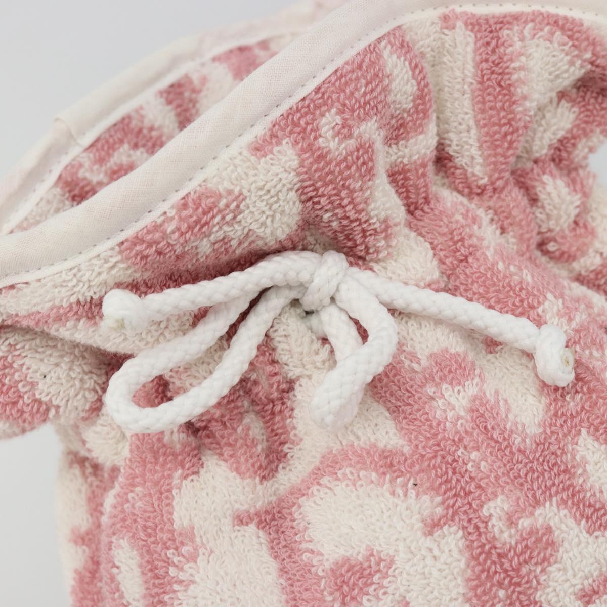 Christian Dior Trotter Canvas Pouch Pile Pink Auth 185119