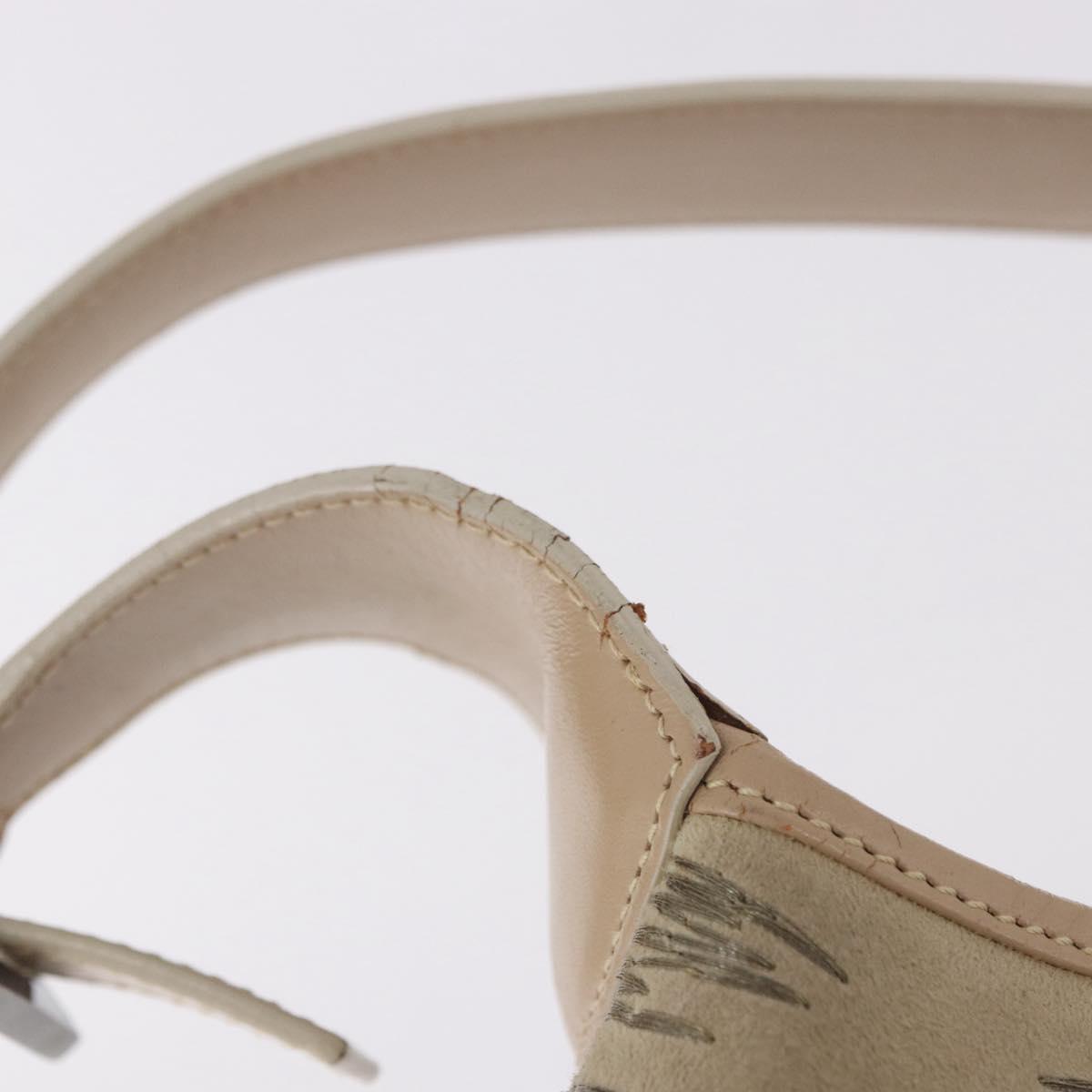 GUCCI Jackie Shoulder Bag Suede Beige Silver Auth 185120V