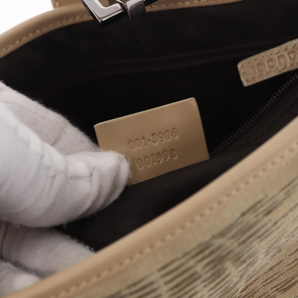 GUCCI Jackie Shoulder Bag Suede Beige Silver Auth 185120V