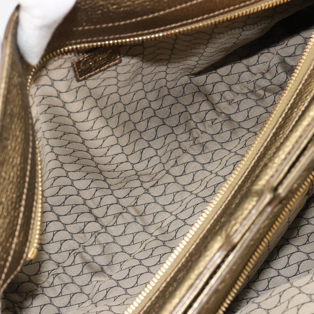 CARTIER Ladonia Chain Tote Bag Suede Gold Auth 185121A