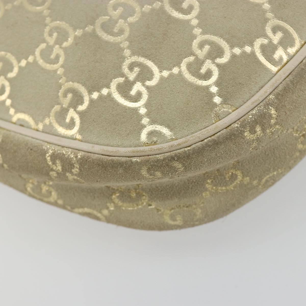 GUCCI GG Canvas Shoulder Bag Ivory Gold 154395 Auth 185122A