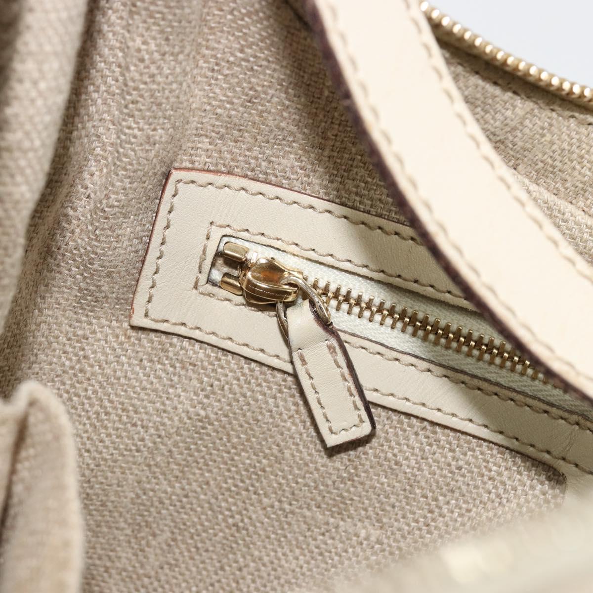 GUCCI GG Canvas Shoulder Bag Ivory Gold 154395 Auth 185122A