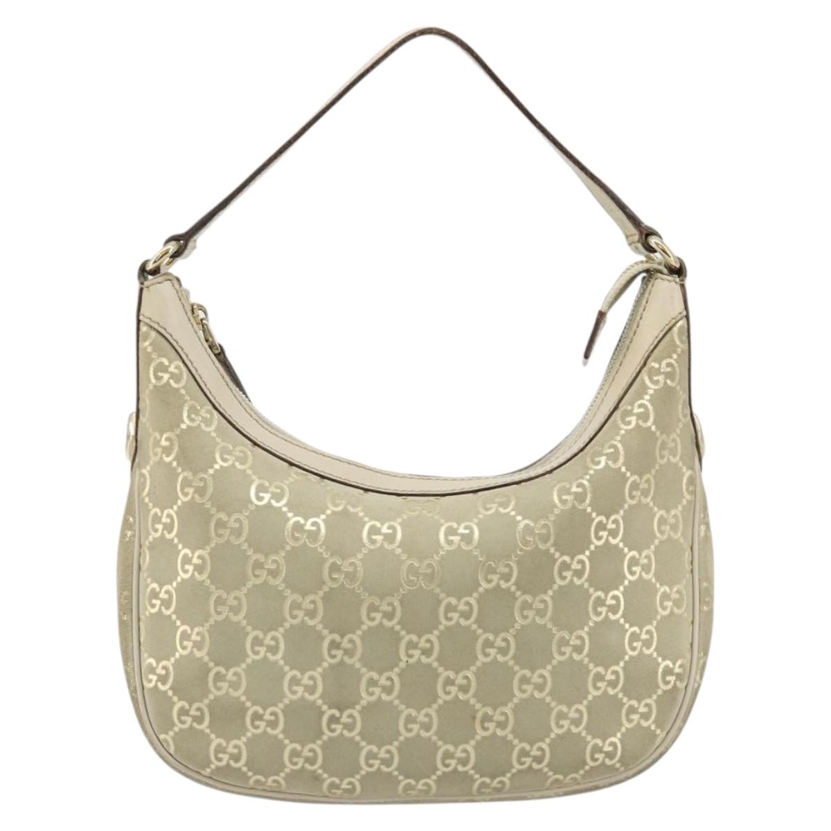 GUCCI GG Canvas Shoulder Bag Ivory Gold 154395 Auth 185122A