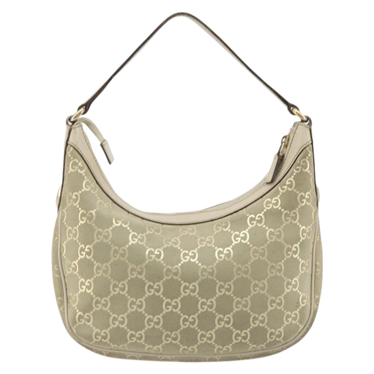 GUCCI GG Canvas Shoulder Bag Ivory Gold 154395 Auth 185122A