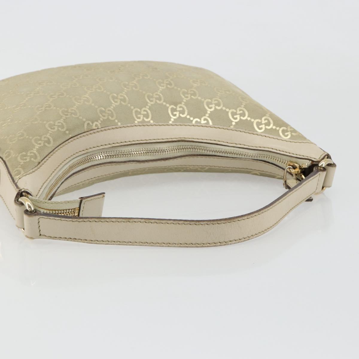 GUCCI GG Canvas Shoulder Bag Ivory Gold 154395 Auth 185122A