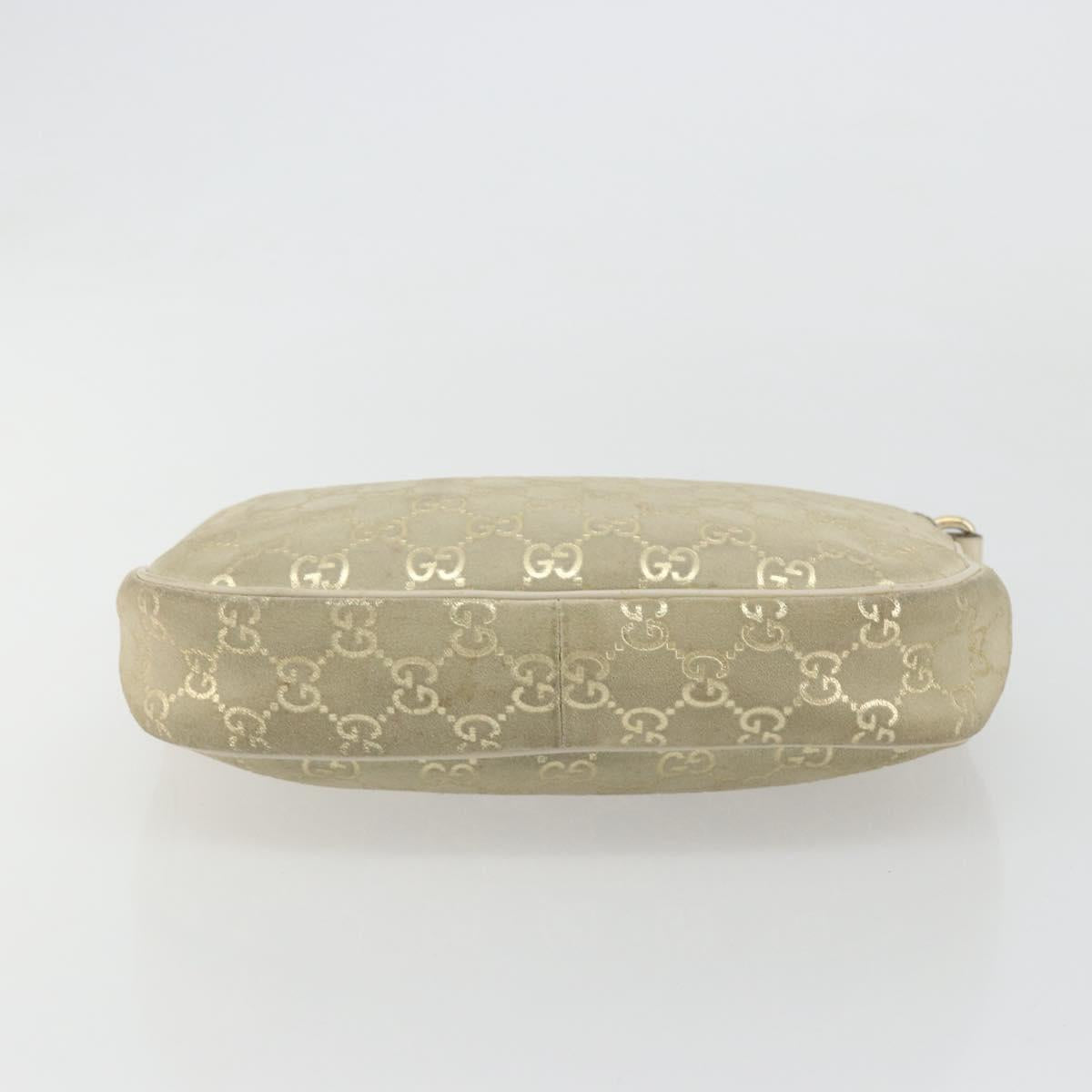 GUCCI GG Canvas Shoulder Bag Ivory Gold 154395 Auth 185122A