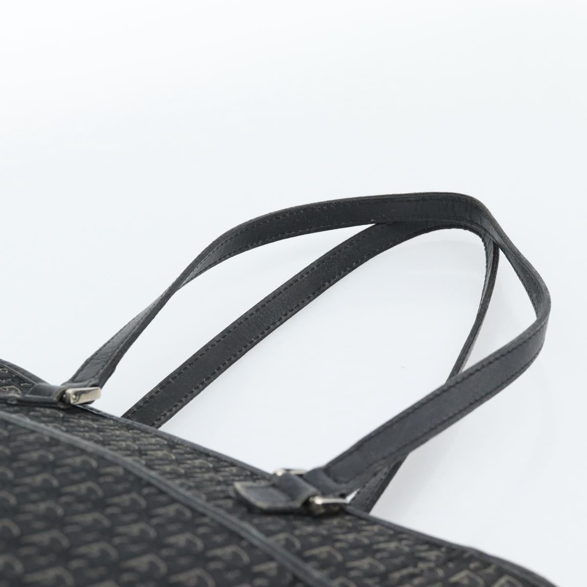 Christian Dior Trotter Canvas Tote Bag Black Silver Auth 185124