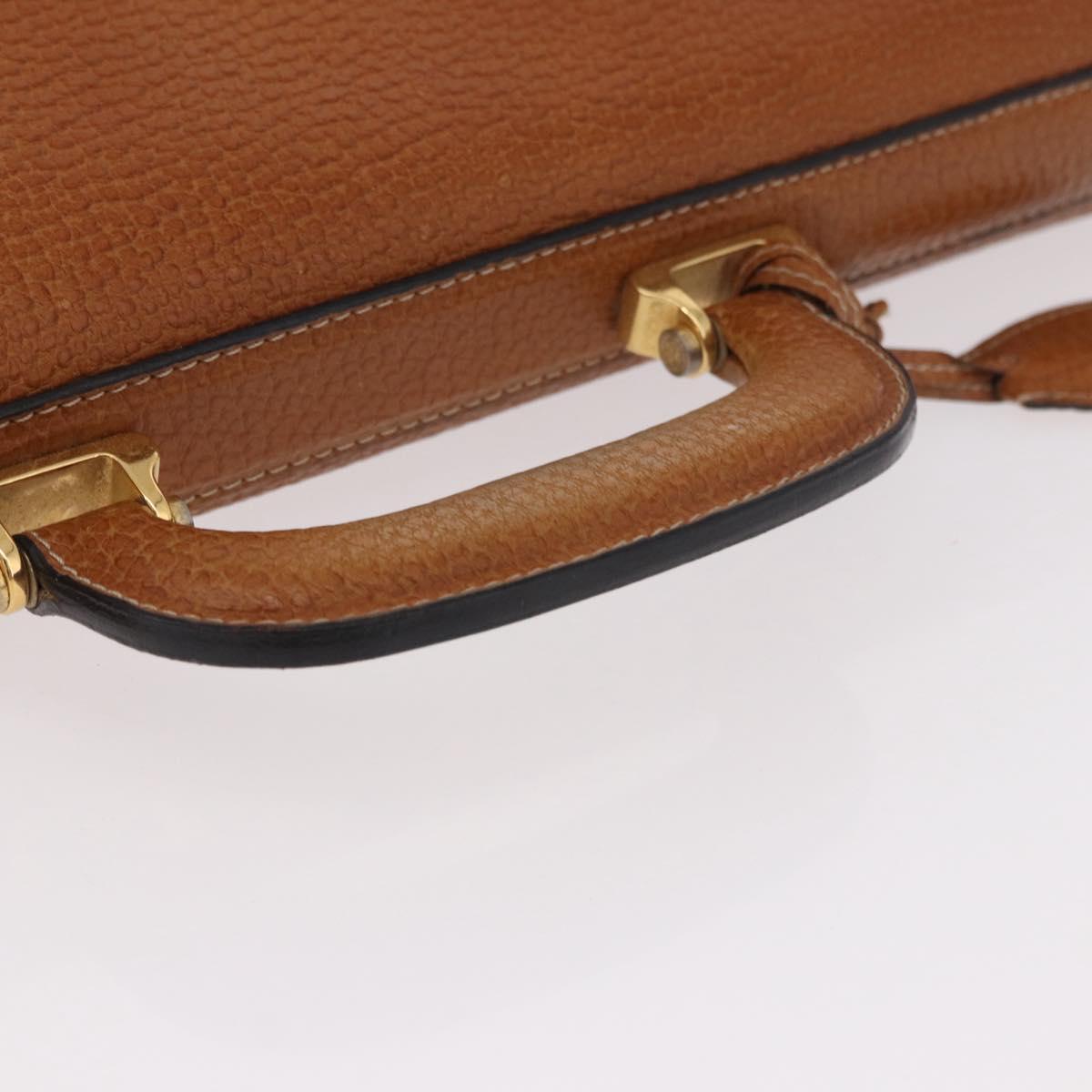 LOEWE Anagram Business Bag Leather Brown Gold Auth 185133