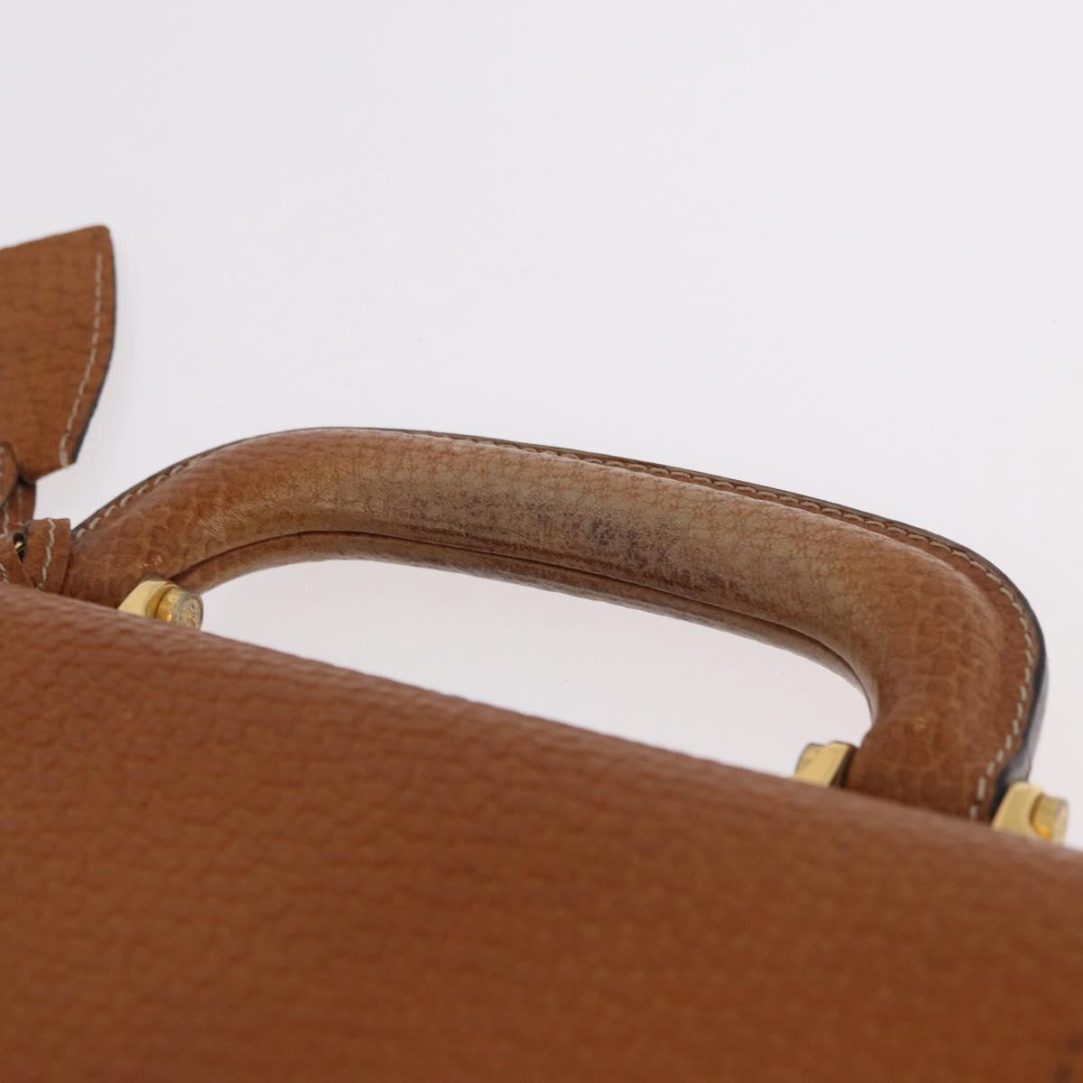 LOEWE Anagram Business Bag Leather Brown Gold Auth 185133