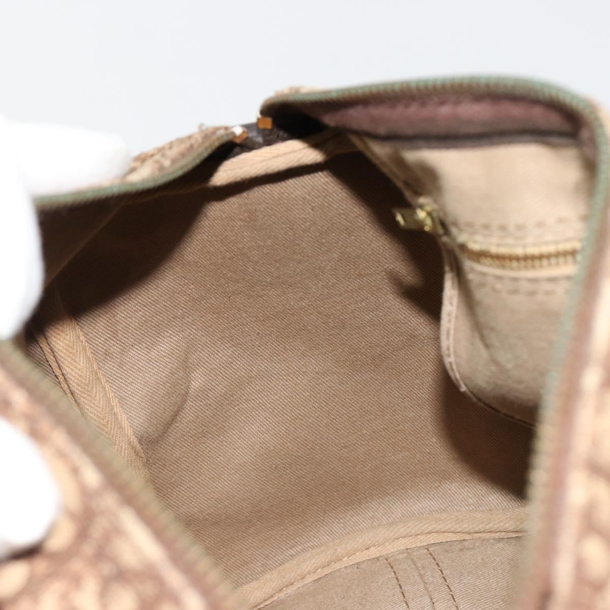 Christian Dior Trotter Canvas Hand Bag Black Gold Auth 185134