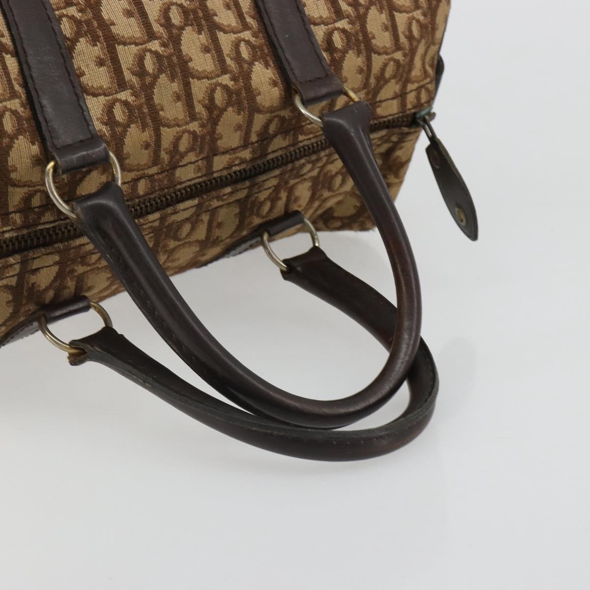 Christian Dior Trotter Canvas Hand Bag Black Gold Auth 185134