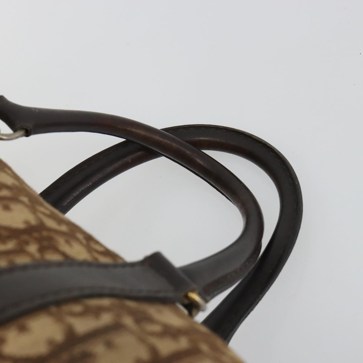 Christian Dior Trotter Canvas Hand Bag Black Gold Auth 185134