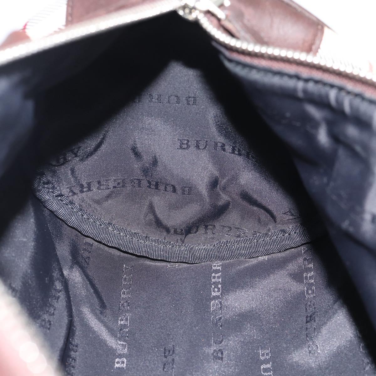 BURBERRY Nova Check Hand Bag Canvas Beige Silver Auth 185137A