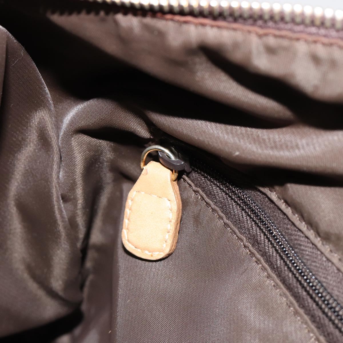 Christian Dior Trotter Canvas Hand Bag Brown Gold Auth 185139