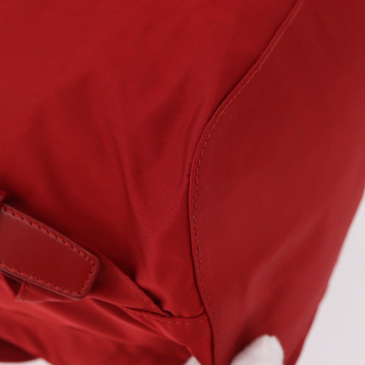PRADA Backpack Nylon Red Silver Auth 185141V