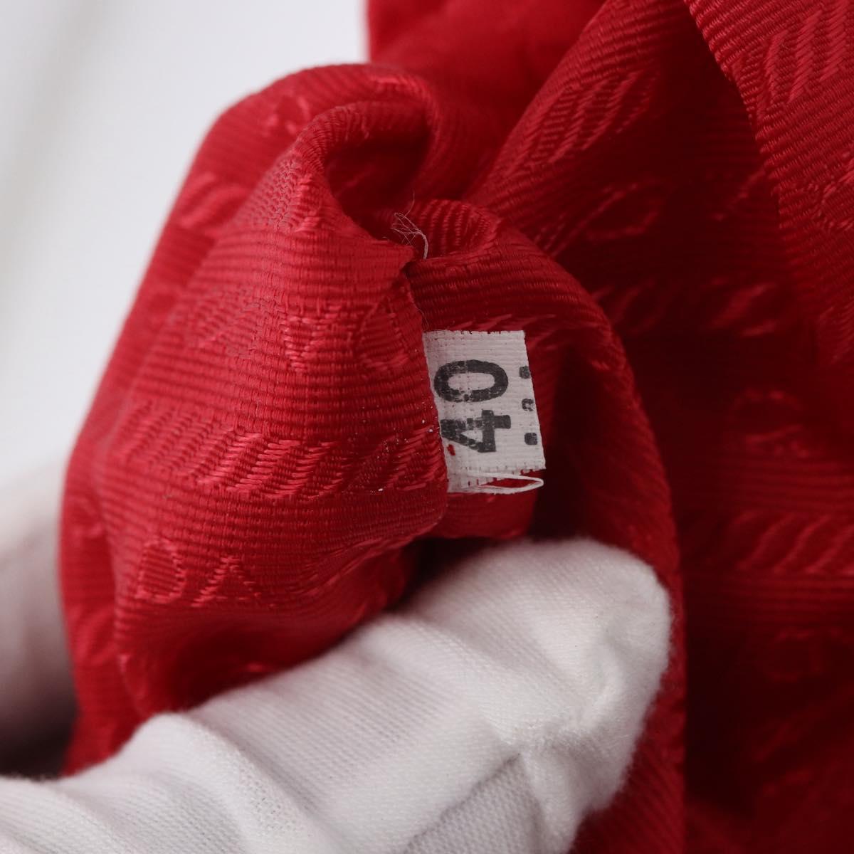 PRADA Backpack Nylon Red Silver Auth 185141V