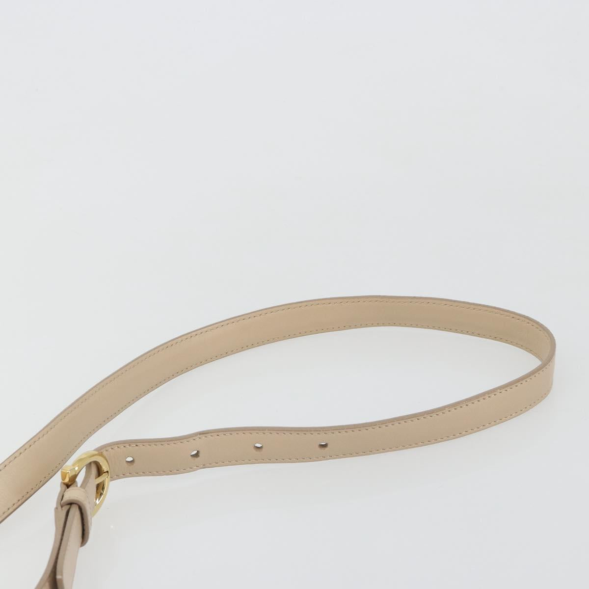 Salvatore Ferragamo Gancini Hand Bag Leather 2way Ivory Gold Auth 185142A