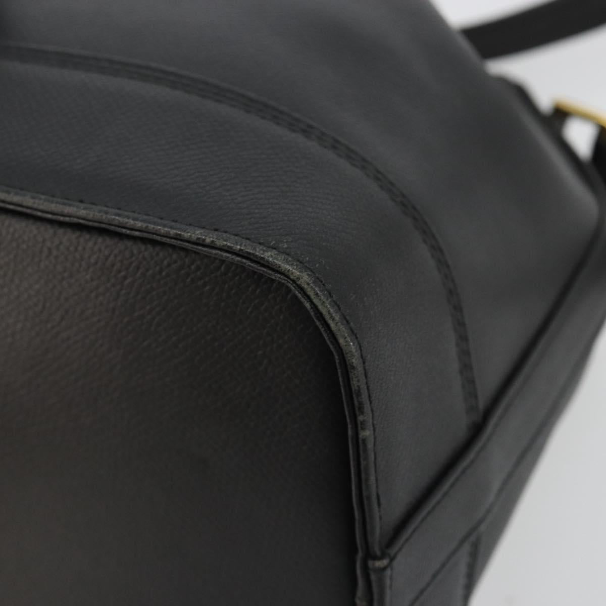VALENTINO Purse Shoulder Bag Leather Black Gold Auth 185143