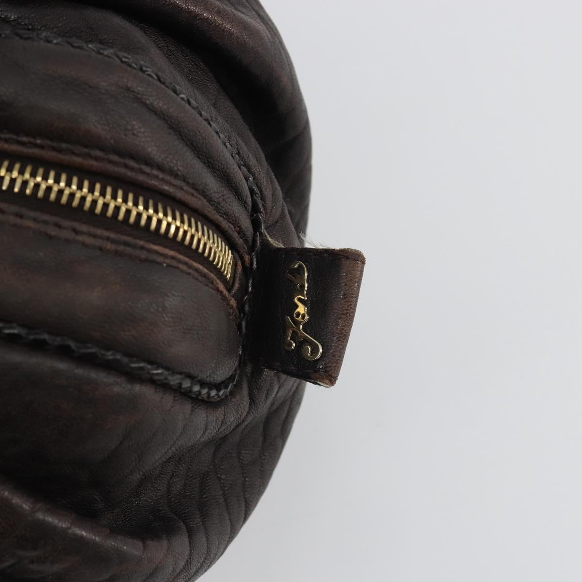 FENDI Zucca Canvas Spy Bag Shoulder Bag Brown Black Auth 185160V