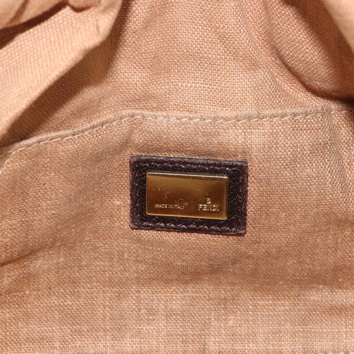 FENDI Zucca Canvas Spy Bag Shoulder Bag Brown Black Auth 185160V
