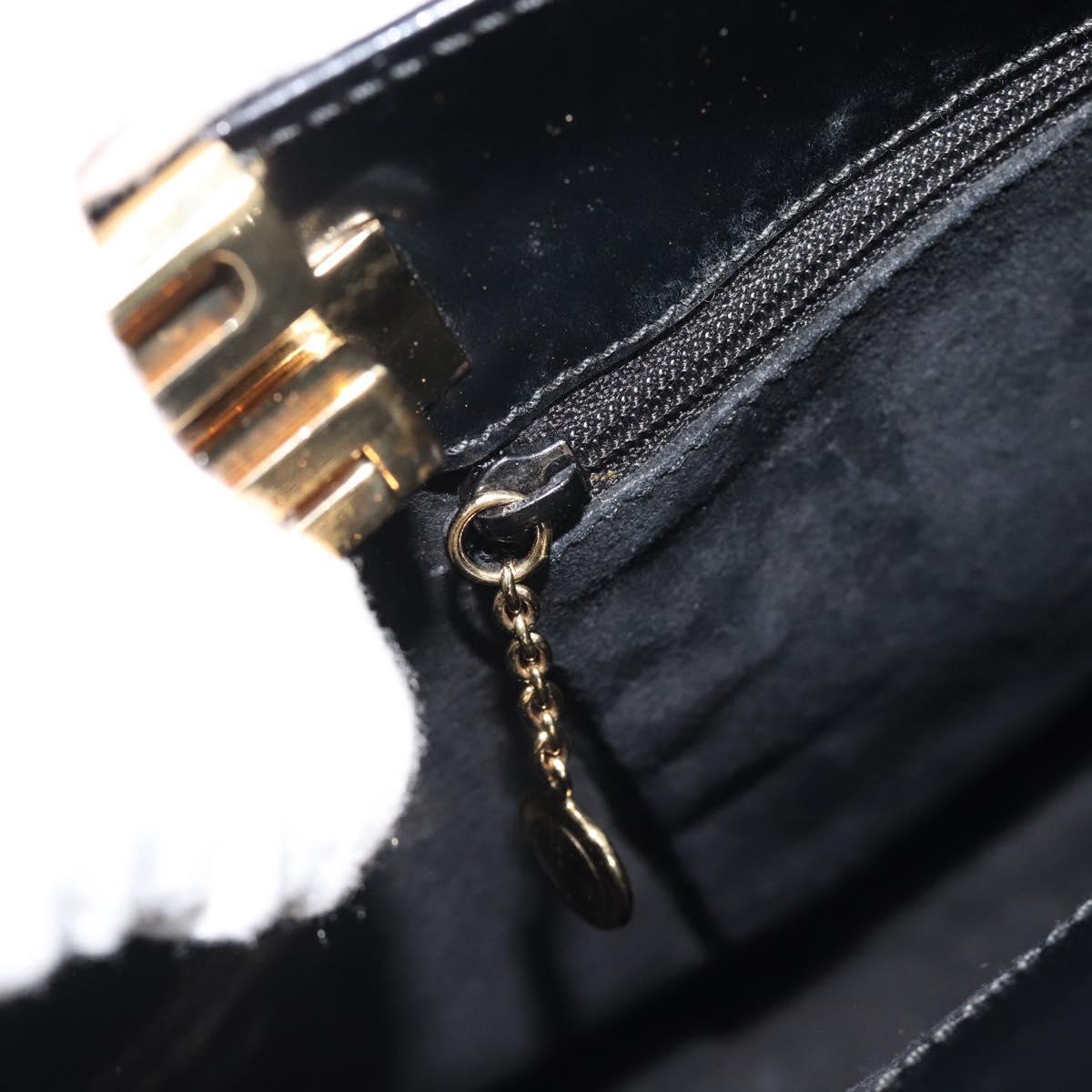 GUCCI Tote Bag Suede Black Gold 002 2684 0344 Auth 185161A