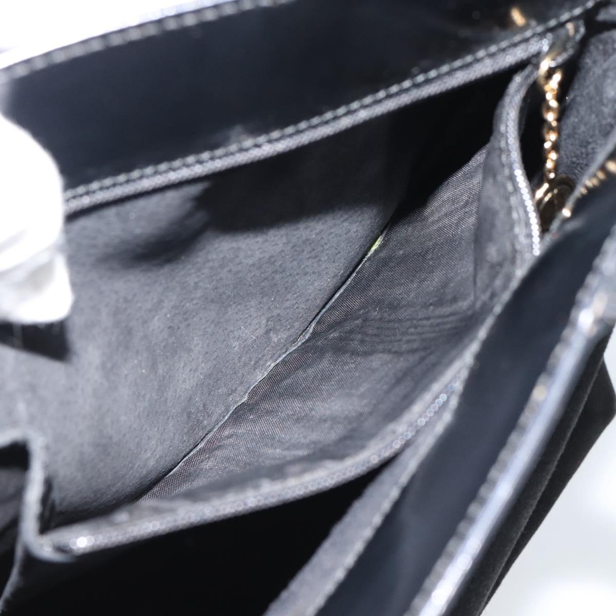 GUCCI Tote Bag Suede Black Gold 002 2684 0344 Auth 185161A