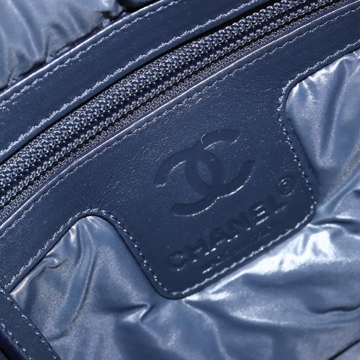 CHANEL Cococoon Shoulder Bag Nylon Gray Silver CC Auth 185165A