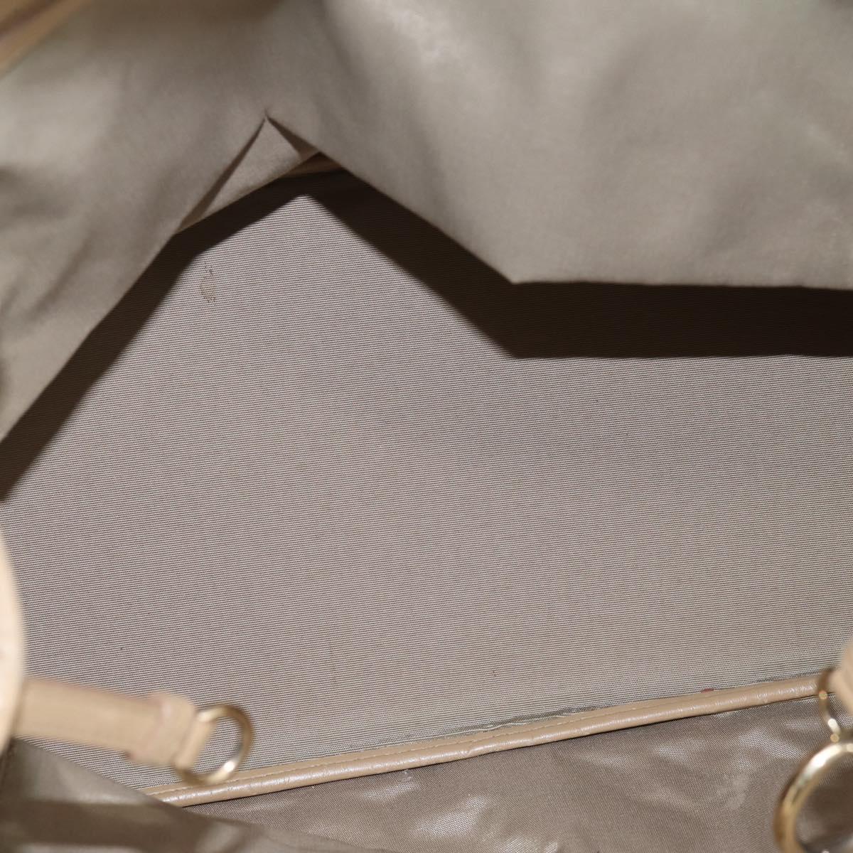 Christian Dior Lady Dior Tote Bag Coated Canvas Beige Gold Auth 185168