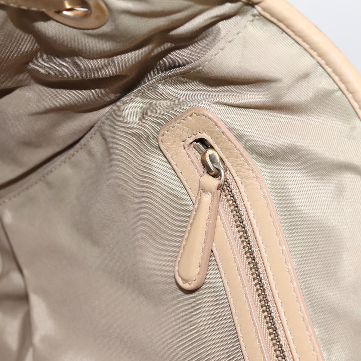 Christian Dior Lady Dior Tote Bag Coated Canvas Beige Gold Auth 185168