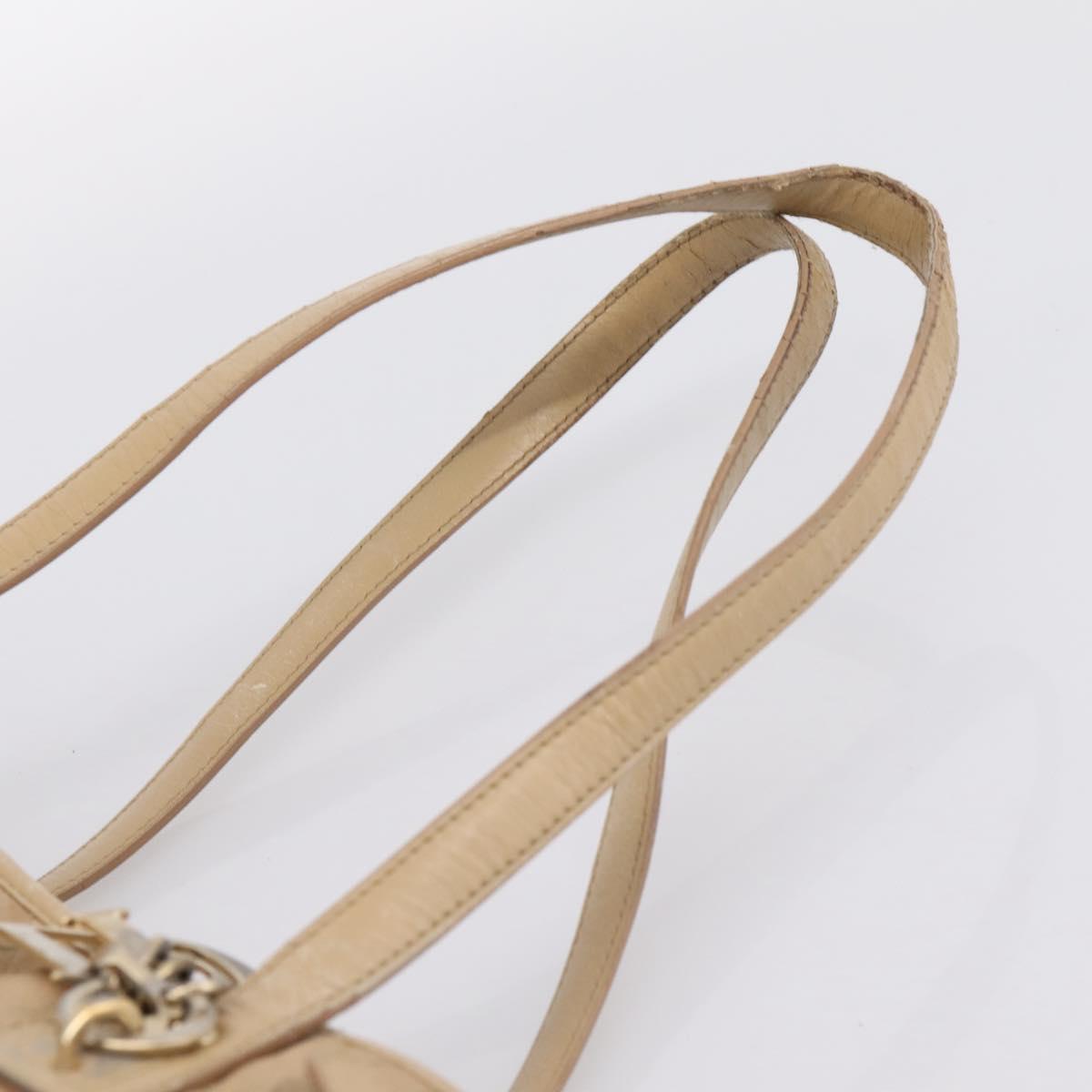 Christian Dior Lady Dior Tote Bag Coated Canvas Beige Gold Auth 185168