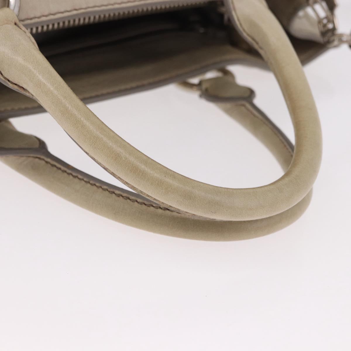 Miu Miu Hand Bag Leather 2way Gray Silver Auth 185170V