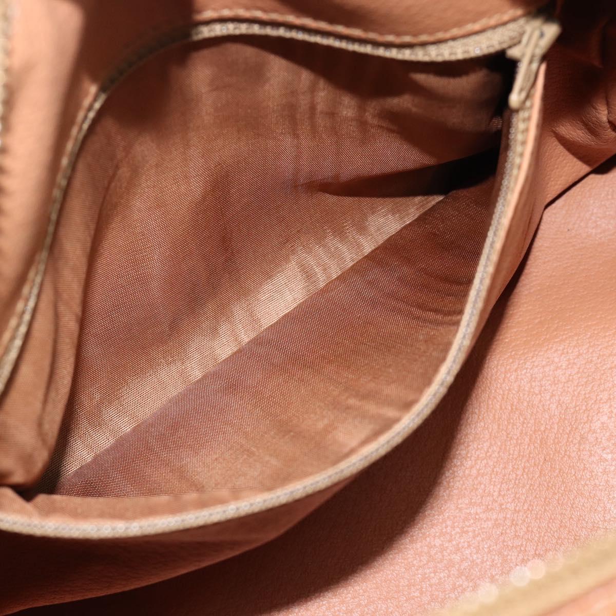 CELINE Macadam Canvas Hand Bag PVC Leather Brown Gold Auth 185171V