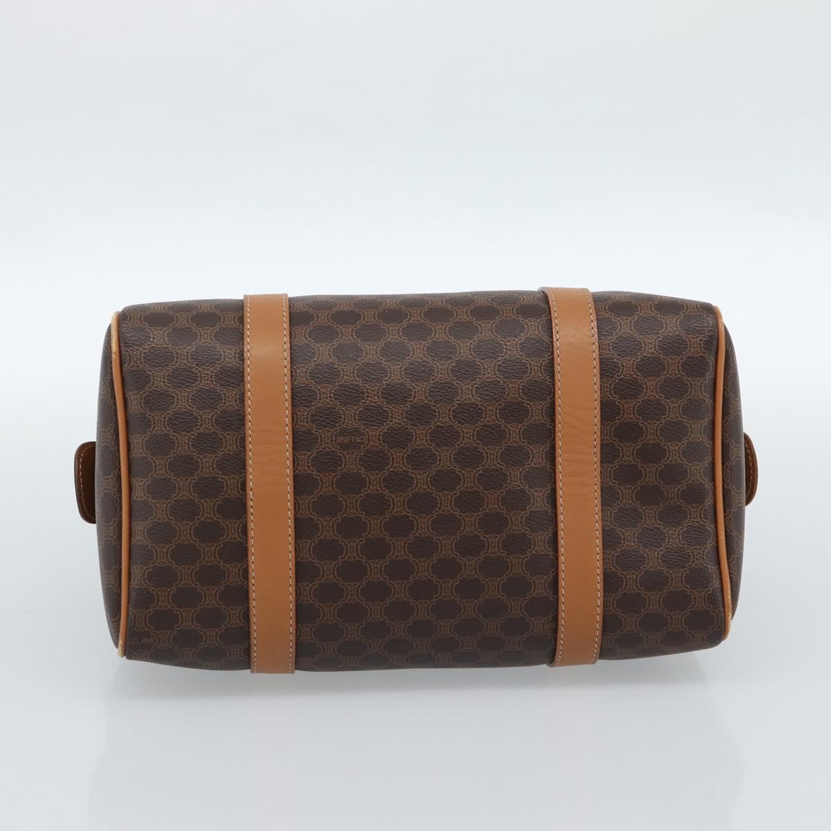 CELINE Macadam Canvas Hand Bag PVC Leather Brown Gold Auth 185171V
