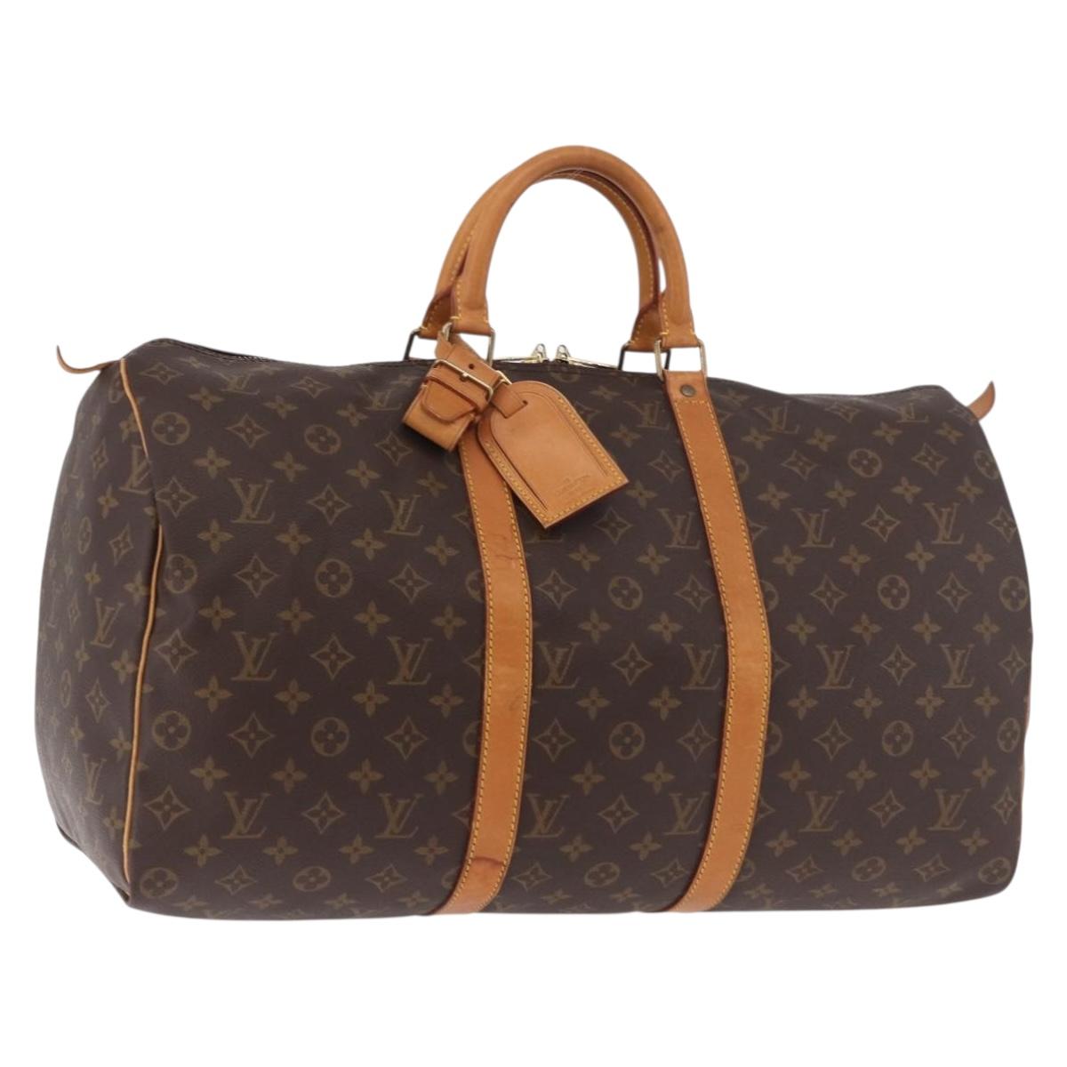 LOUIS VUITTON Monogram Keepall 50 Boston Bag M41426 LV Auth 185173A