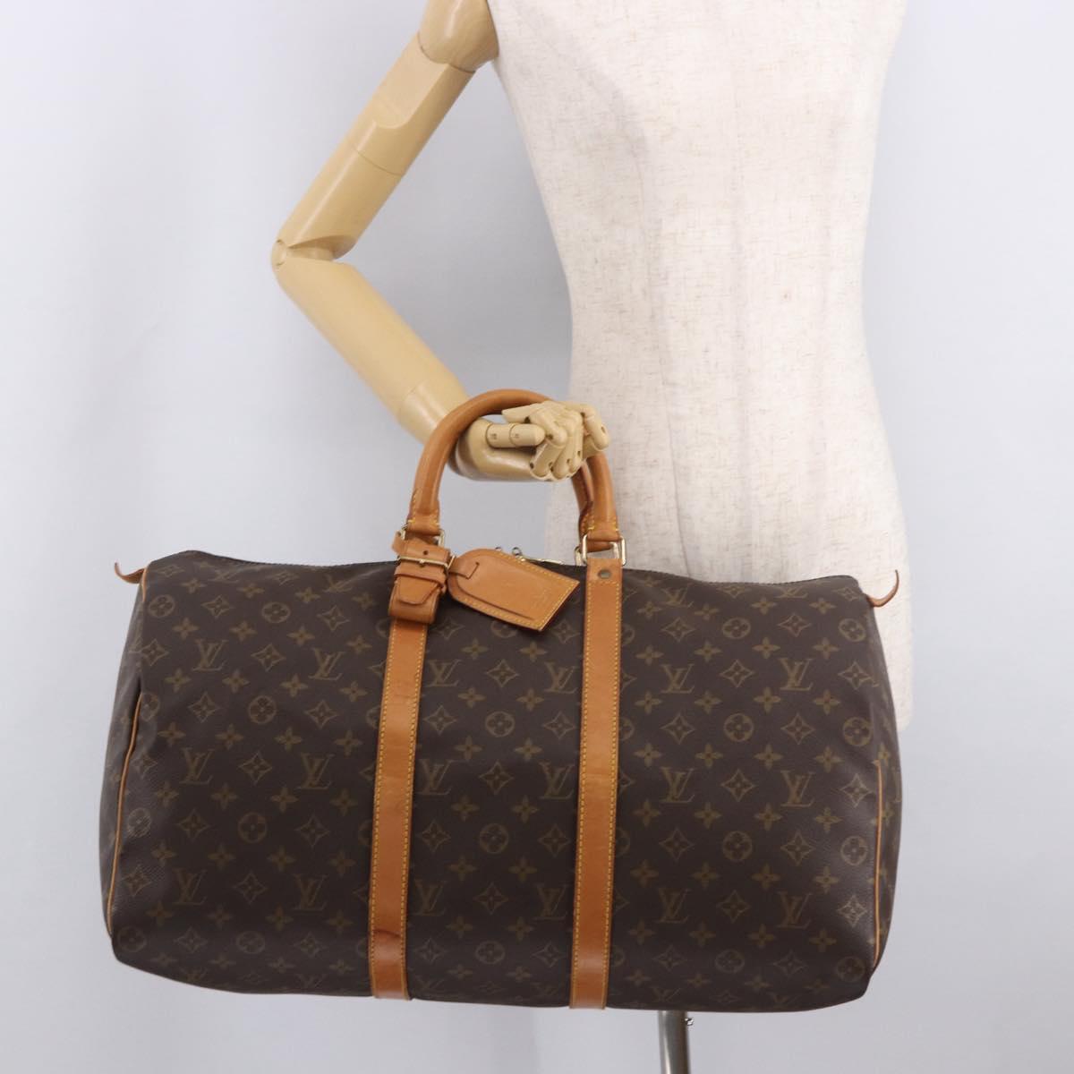 LOUIS VUITTON Monogram Keepall 50 Boston Bag M41426 LV Auth 185173A