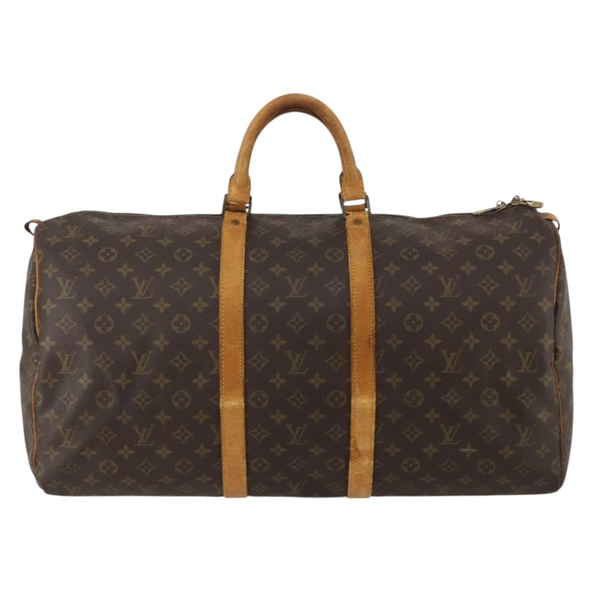 LOUIS VUITTON Monogram Keepall 55 Boston Bag M41424 LV Auth 185174