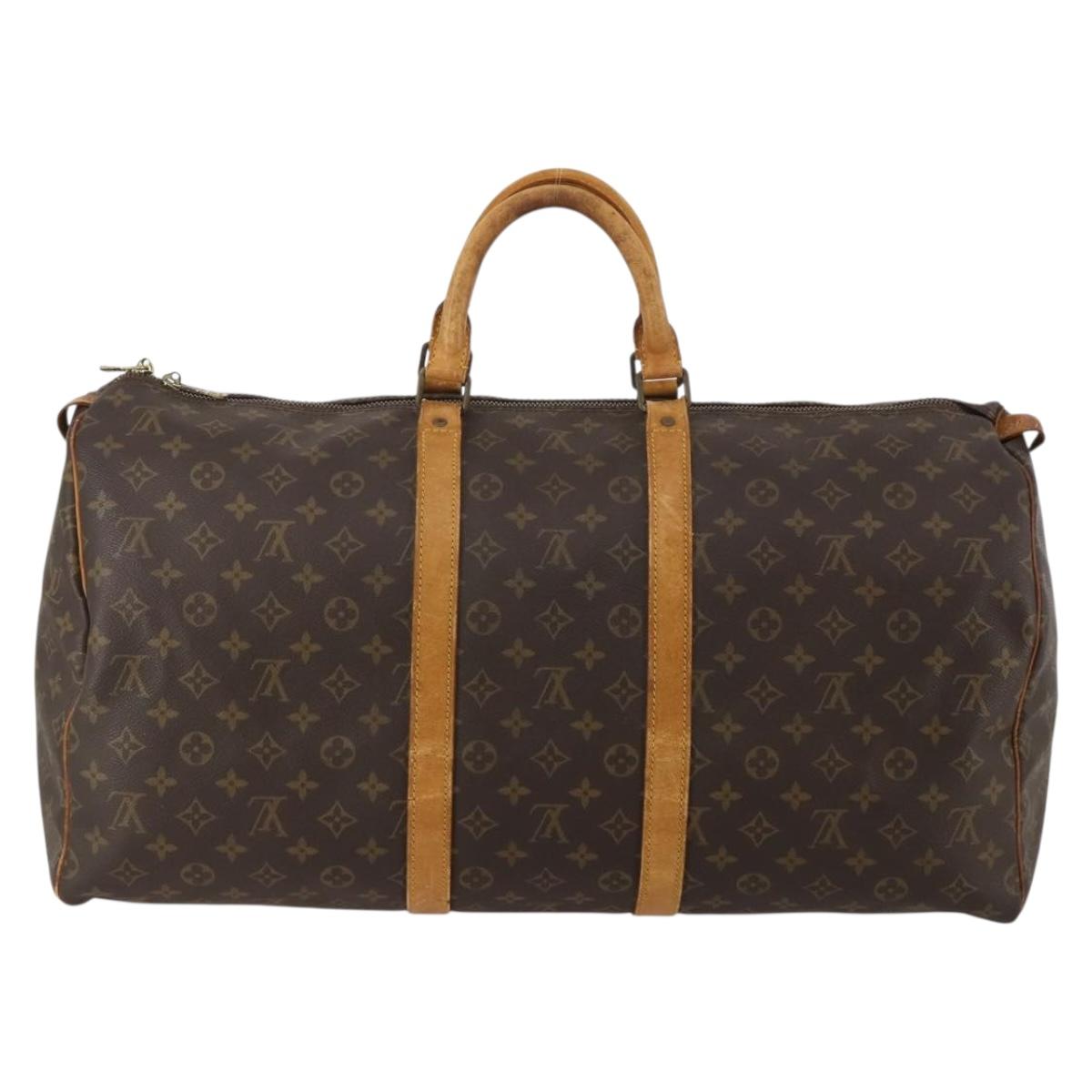 LOUIS VUITTON Monogram Keepall 55 Boston Bag M41424 LV Auth 185174